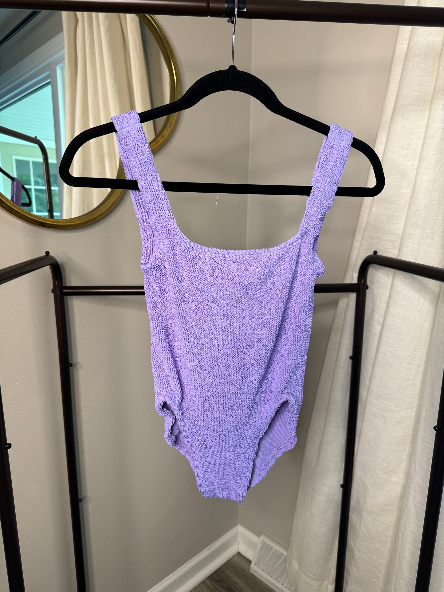 HUNZA G Square Neck Swimsuit ONLY SIZE