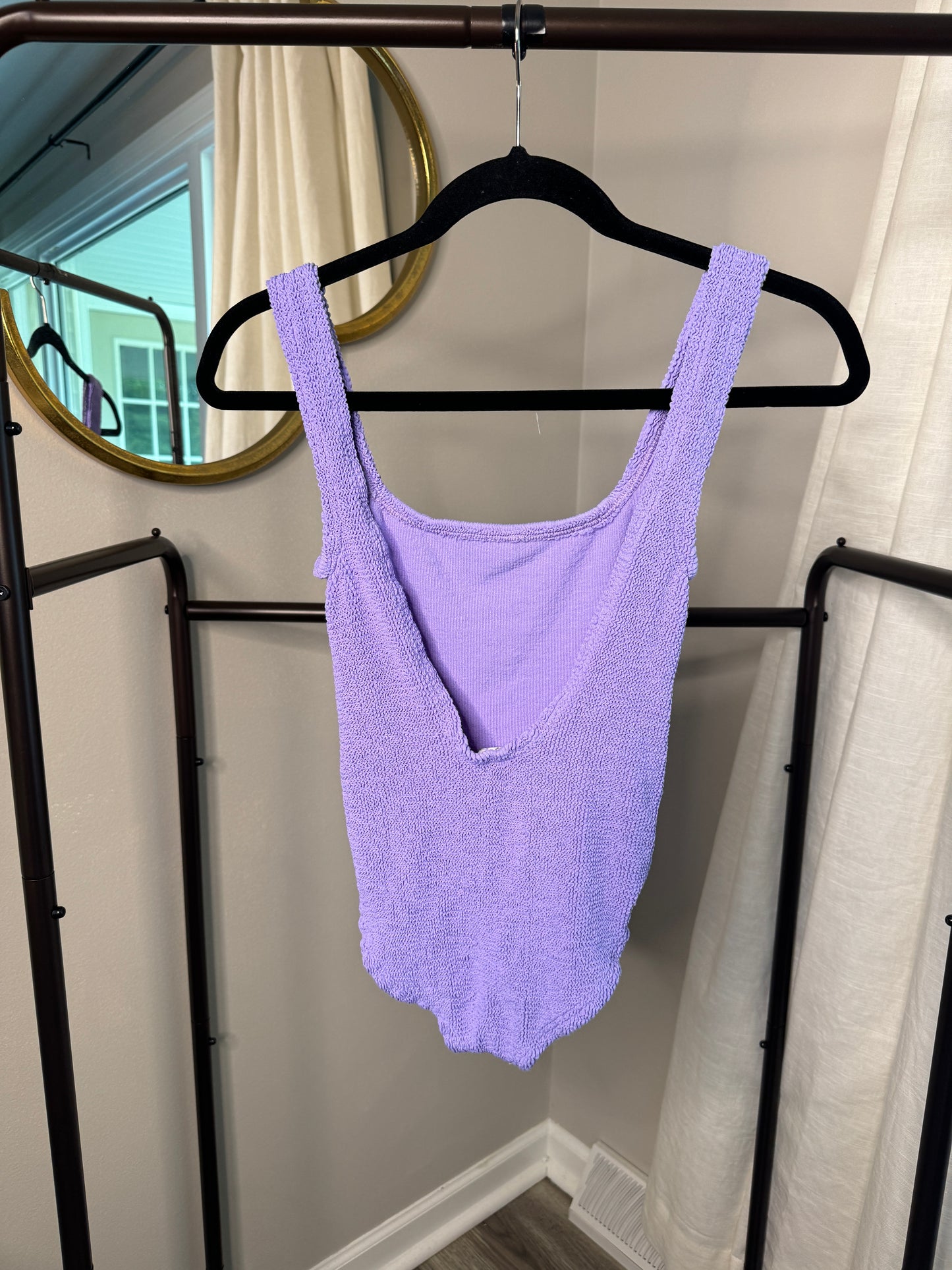 HUNZA G Square Neck Swimsuit ONLY SIZE