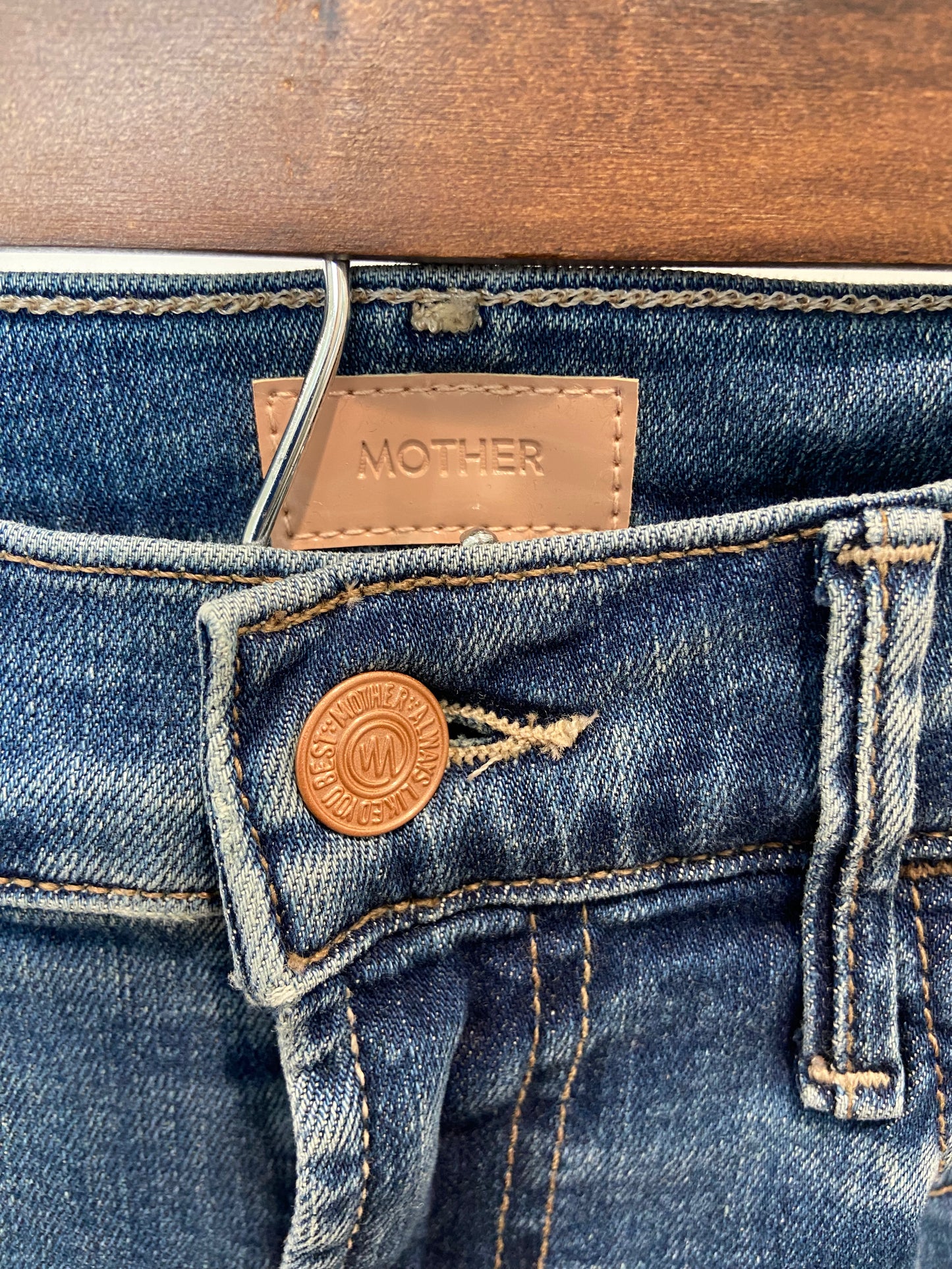 Mother The Hustler Ankle Fray Jeans size 28