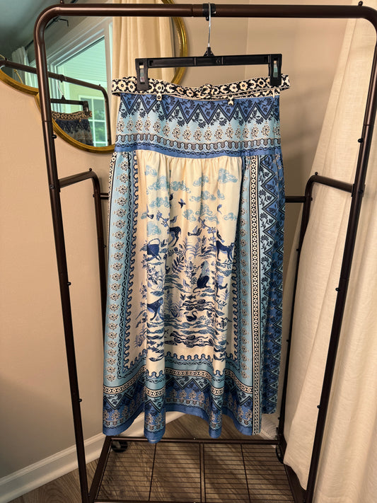 SALONI Zawe Porcelain Safari Skirt size 4