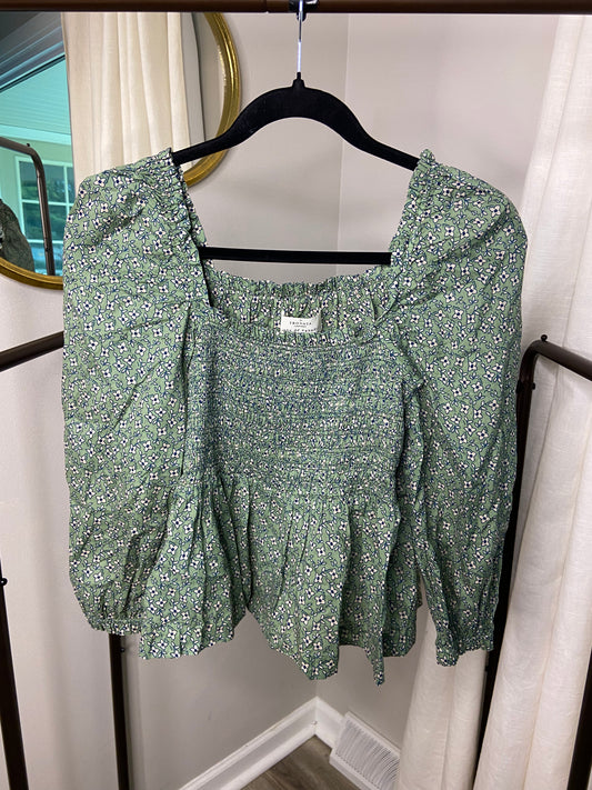 Trovata Birds of Paradis Alize Blouse in Basil size S