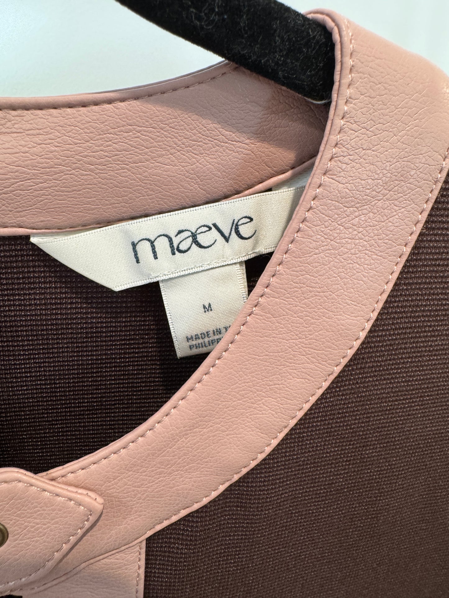Maeve Colorblock Drop-waist Mini Dress In Brown size M