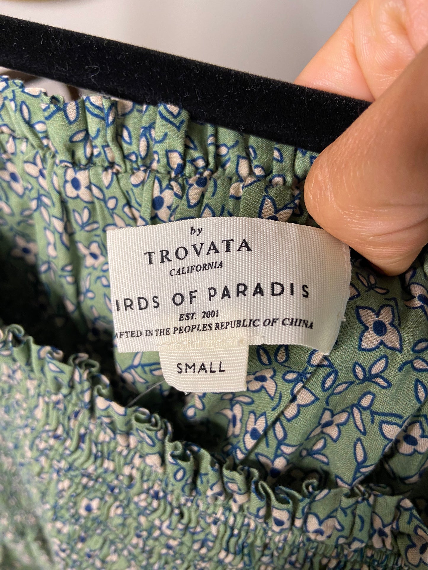 Trovata Birds of Paradis Alize Blouse in Basil size S