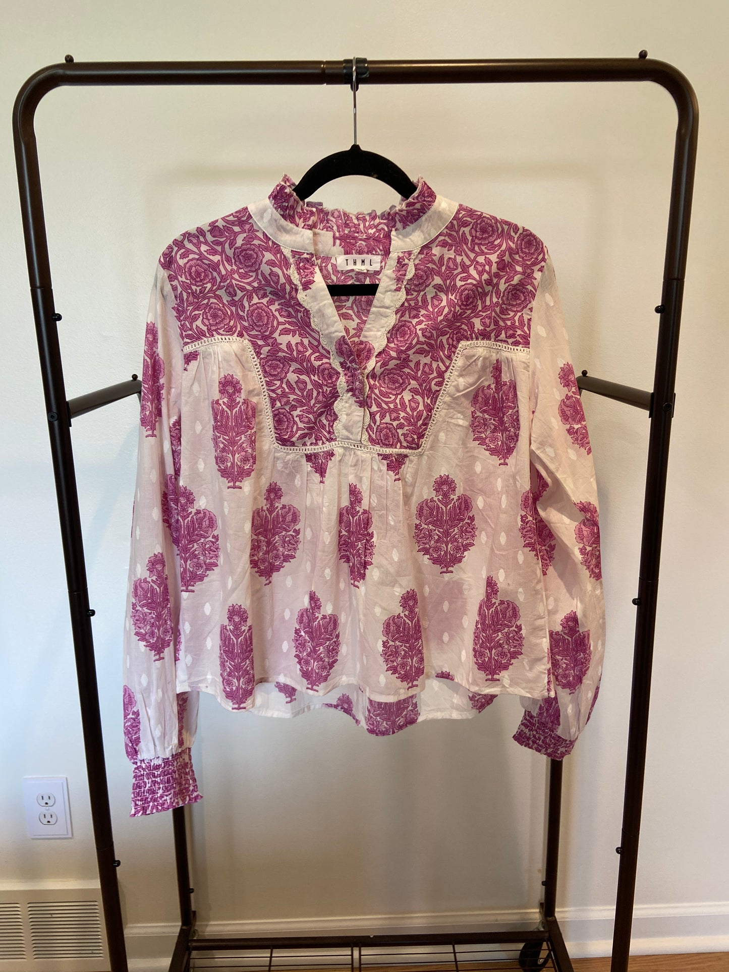 THML Conley Hand-Printed Floral Top size S