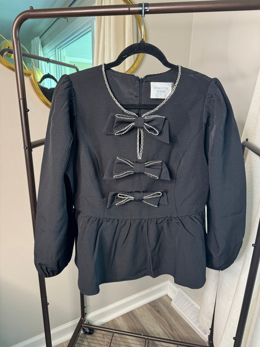 Hyacinth House Embellished Bow Blair Blouse size L
