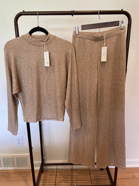 Vince Cozy Dolman Mock Neck Pullover with Cozy Wide Leg Pants size XS