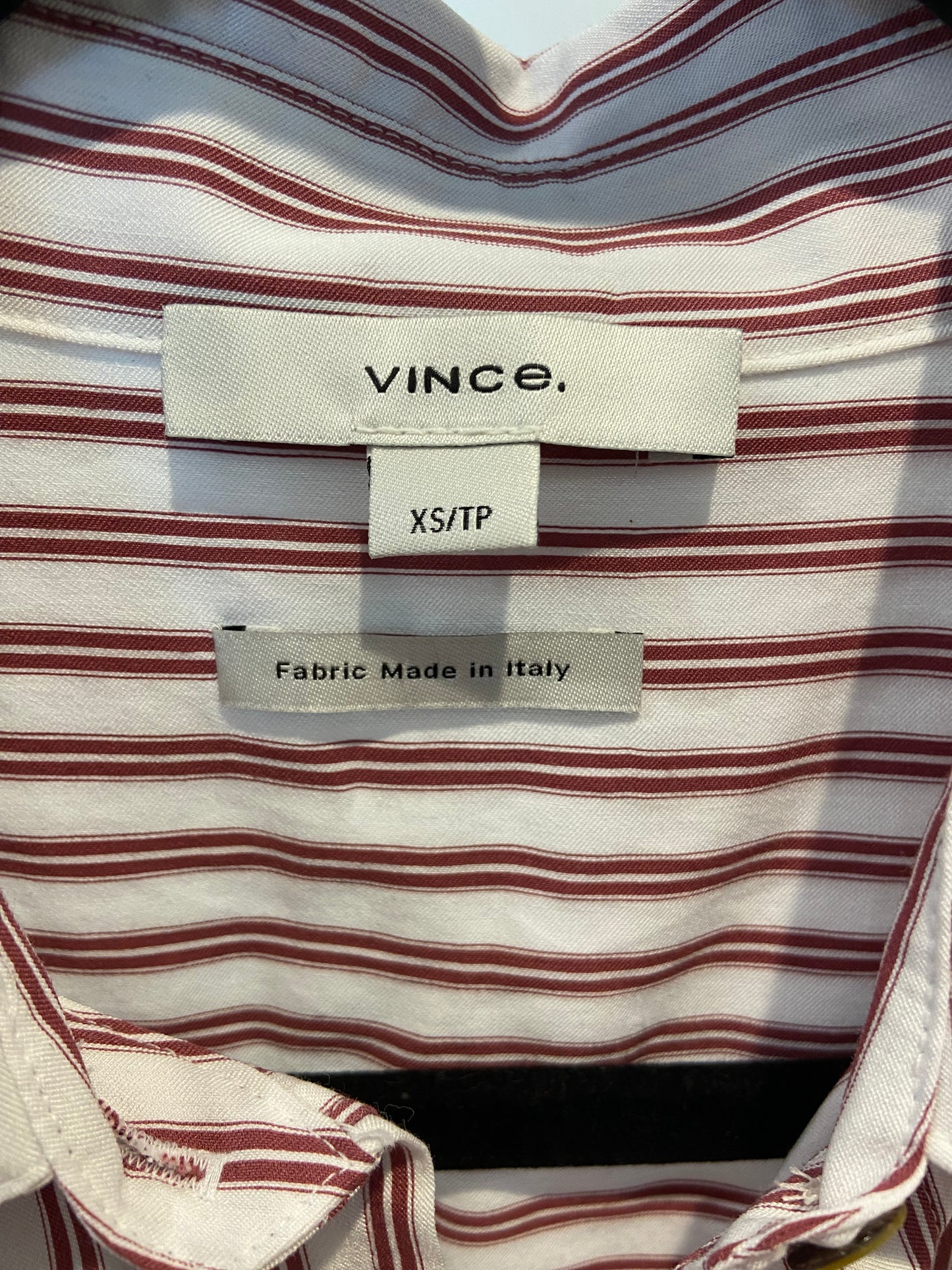 Vince Stripe Cropped Button-Front Shirt size XS