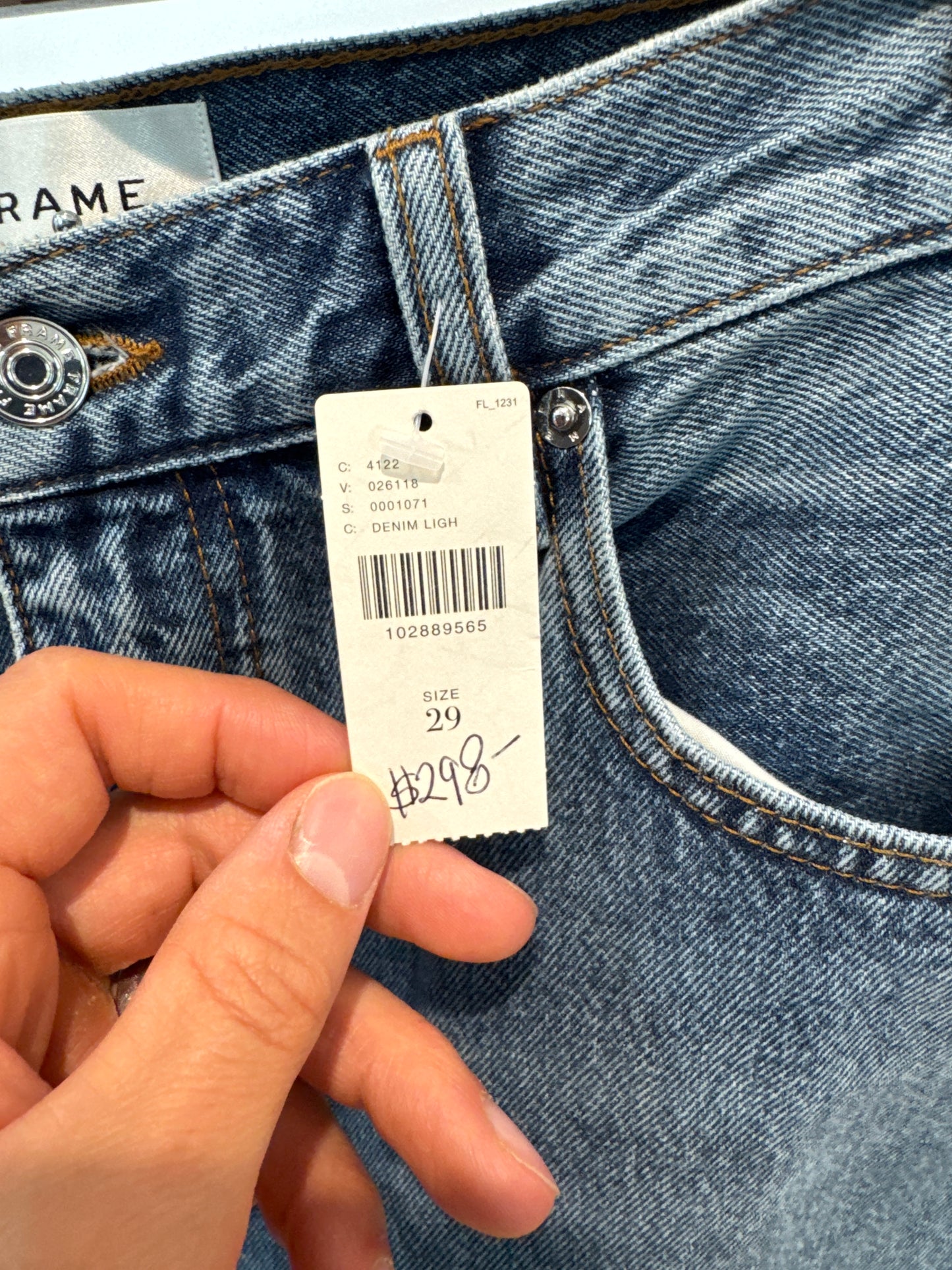 Frame Bubble Crop Knockout Raw Fray size 29