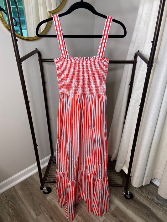 Hill House Anjuli Red Stripe Dress size M