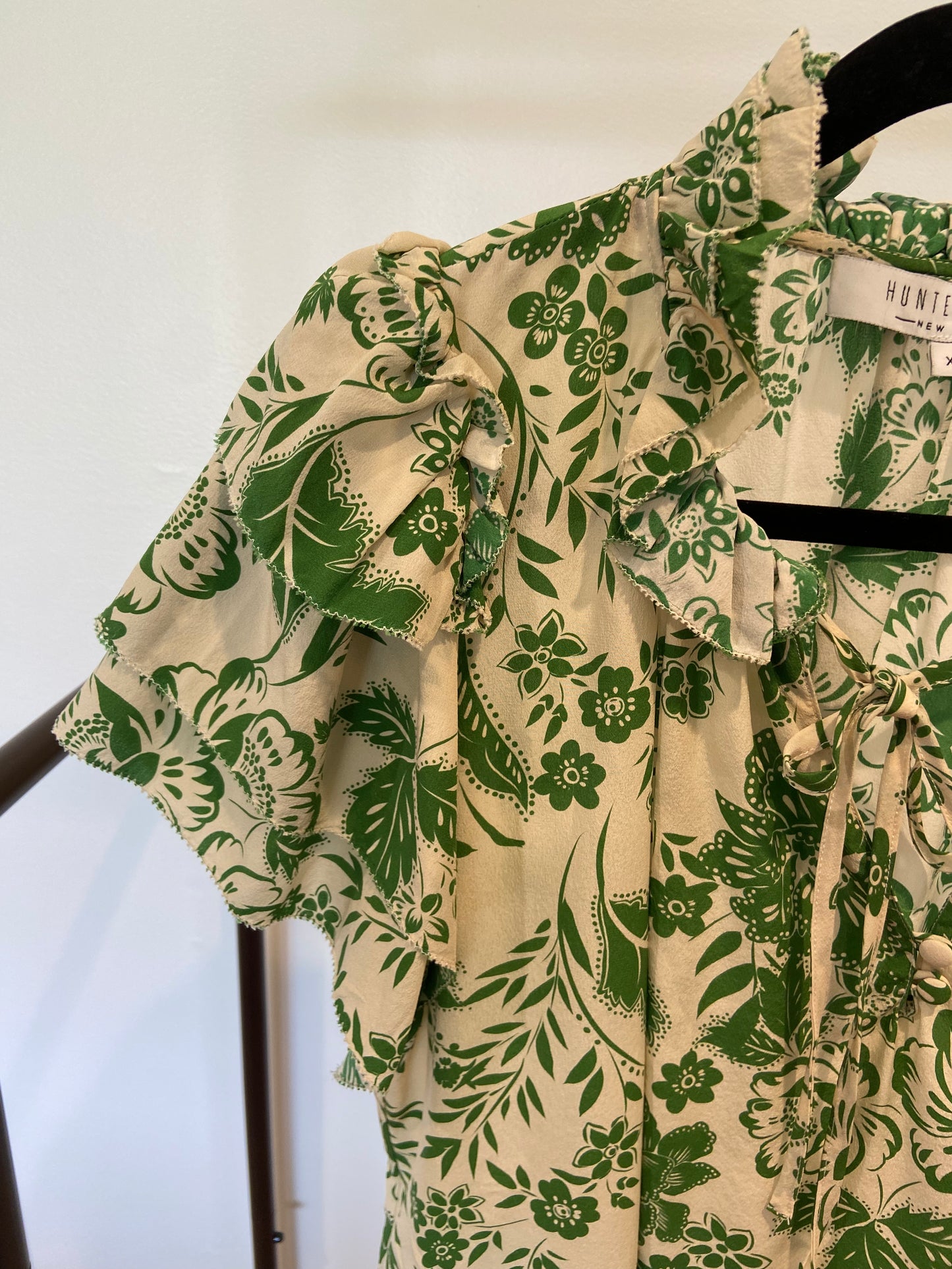 Hunter Bell Millie Top in Green Garden size XS