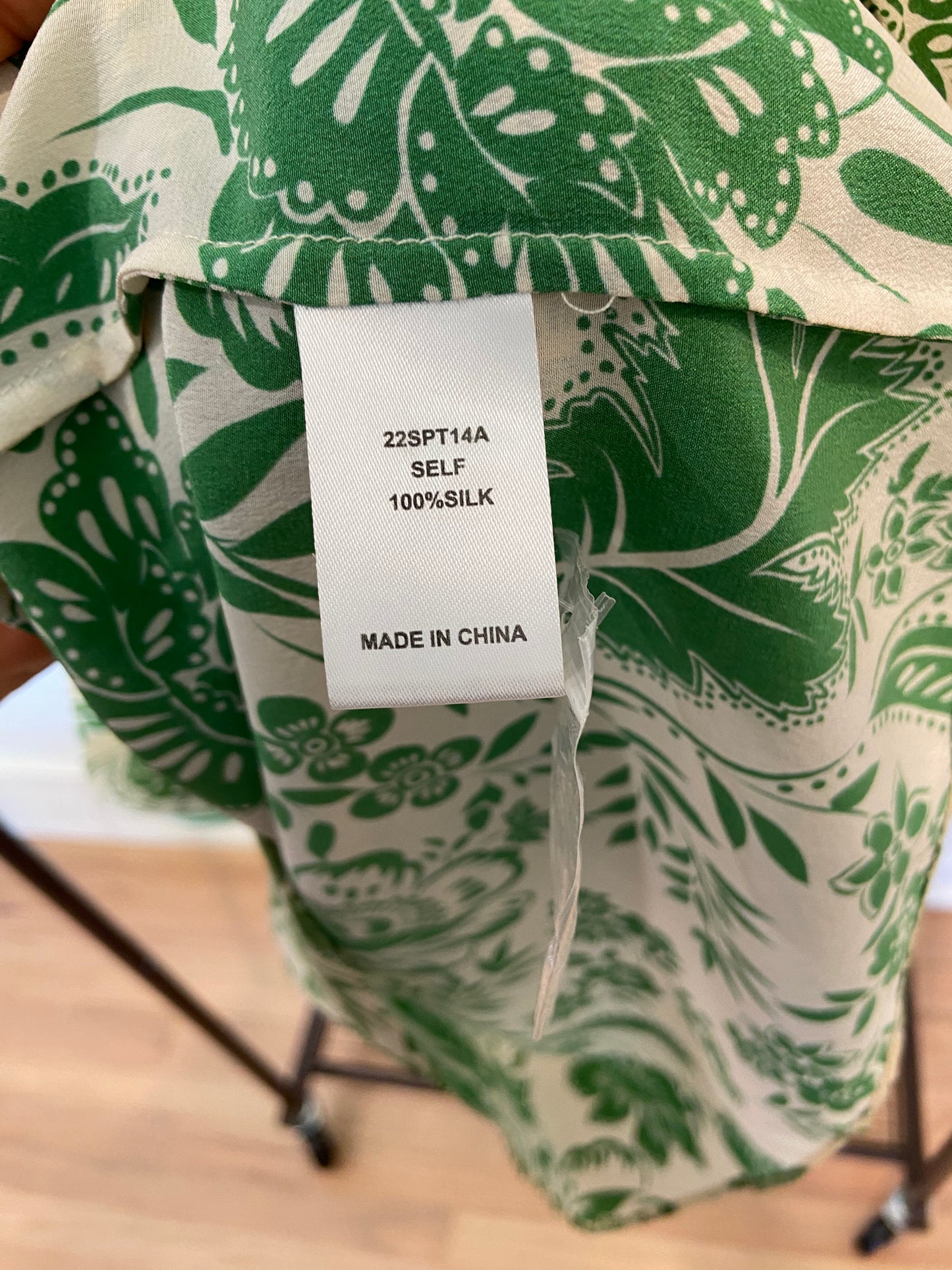 Hunter Bell Millie Top in Green Garden size XS