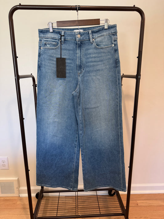 Paige Anessa High Waist Wide Leg Jeans Vino Vibes size 32