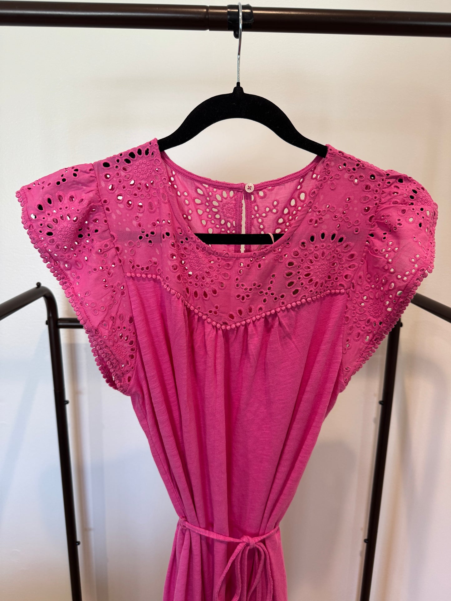 Boden Pink Juliet Broderie Midi Dress size 8