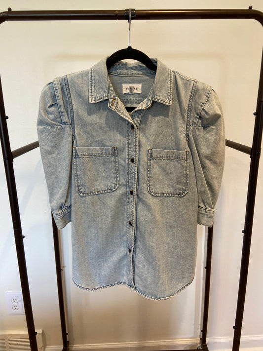 Frame Rosette Sleeve Denim Shirt size M