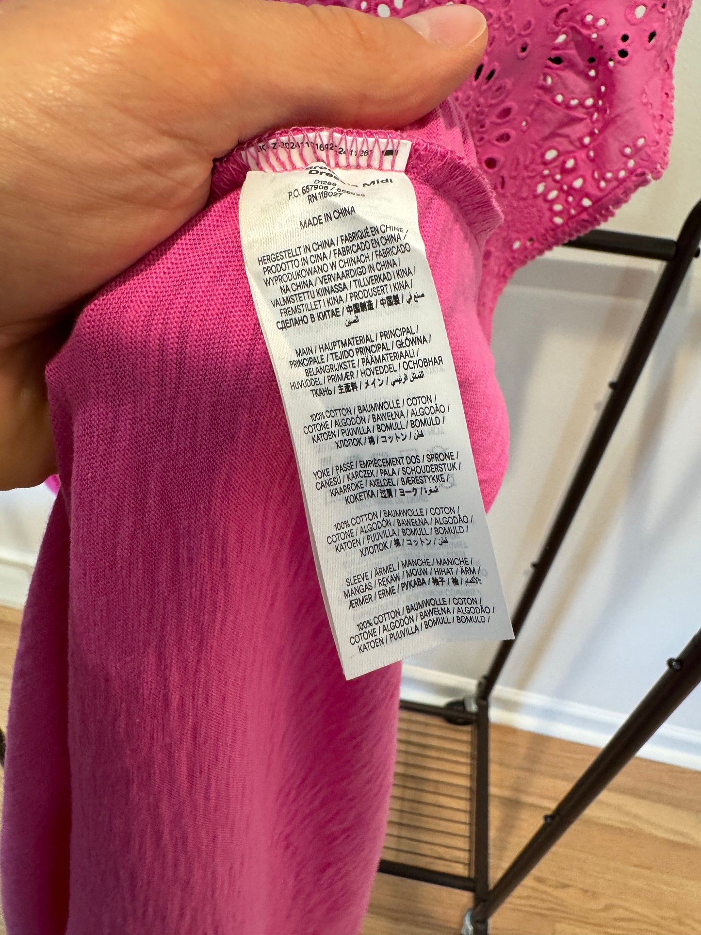 Boden Pink Juliet Broderie Midi Dress size 8