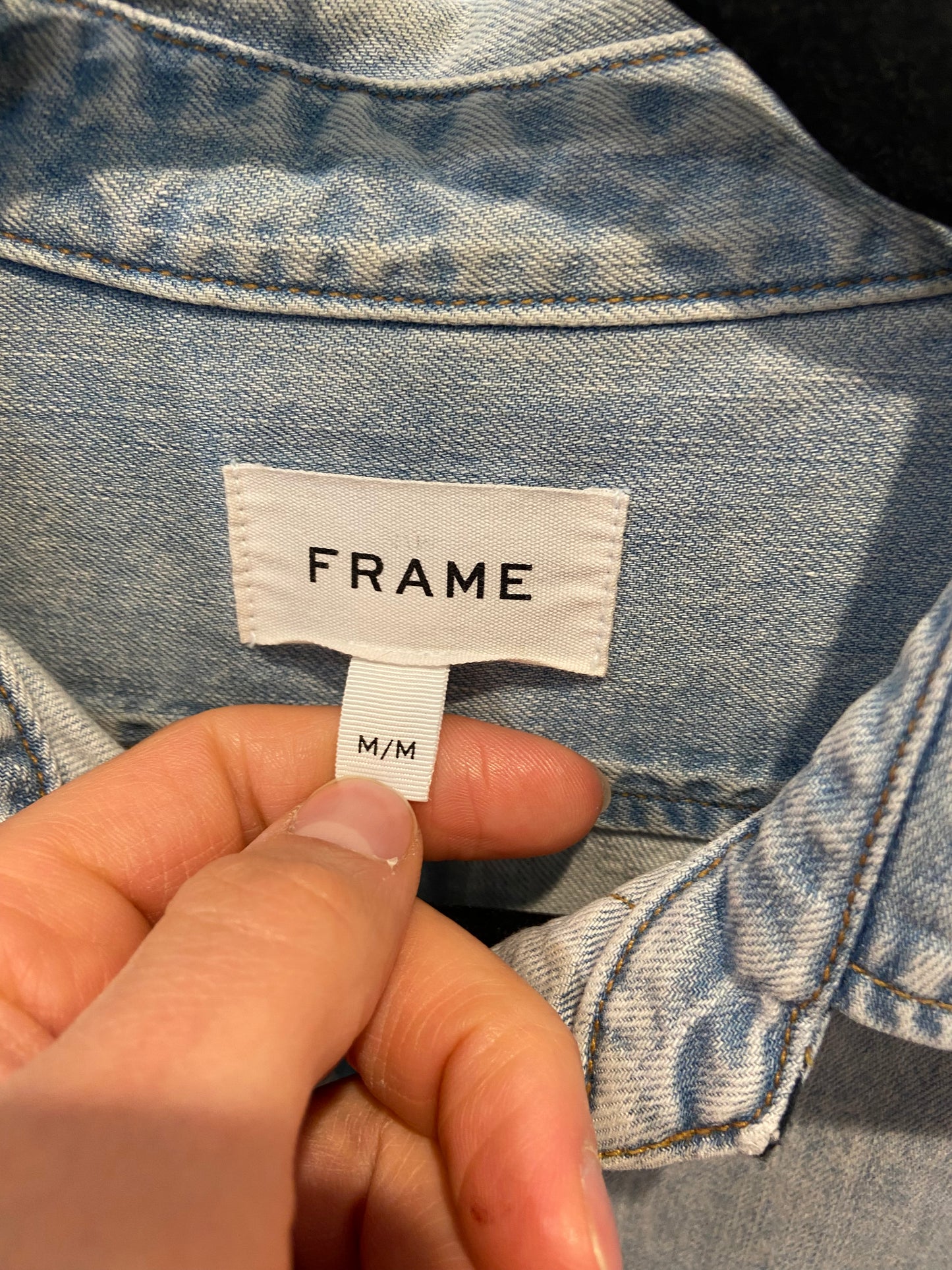 Frame Rosette Sleeve Denim Shirt size M