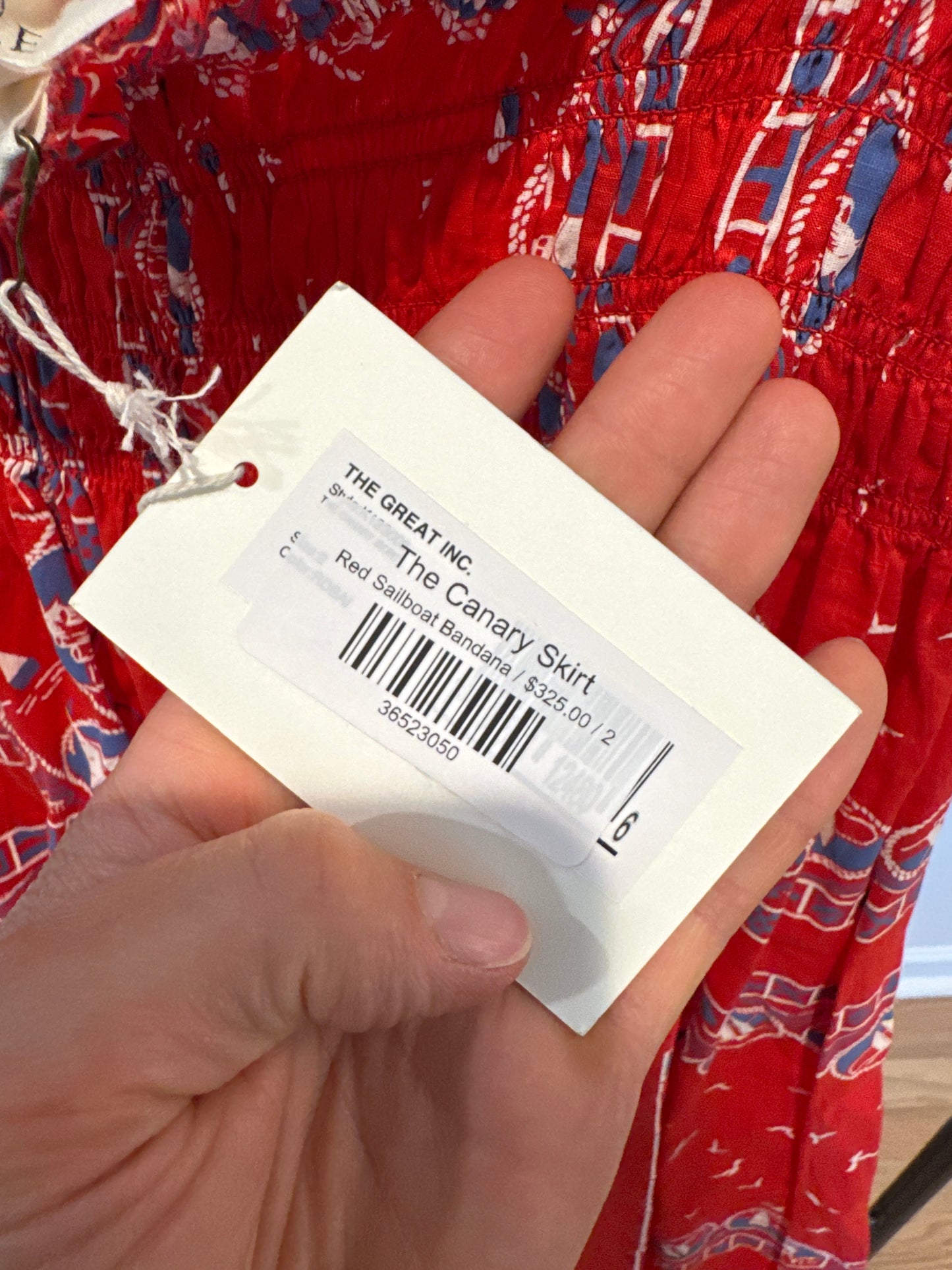 The Great The Canary Skirt Red Sailboat Bandana size 2 US M
