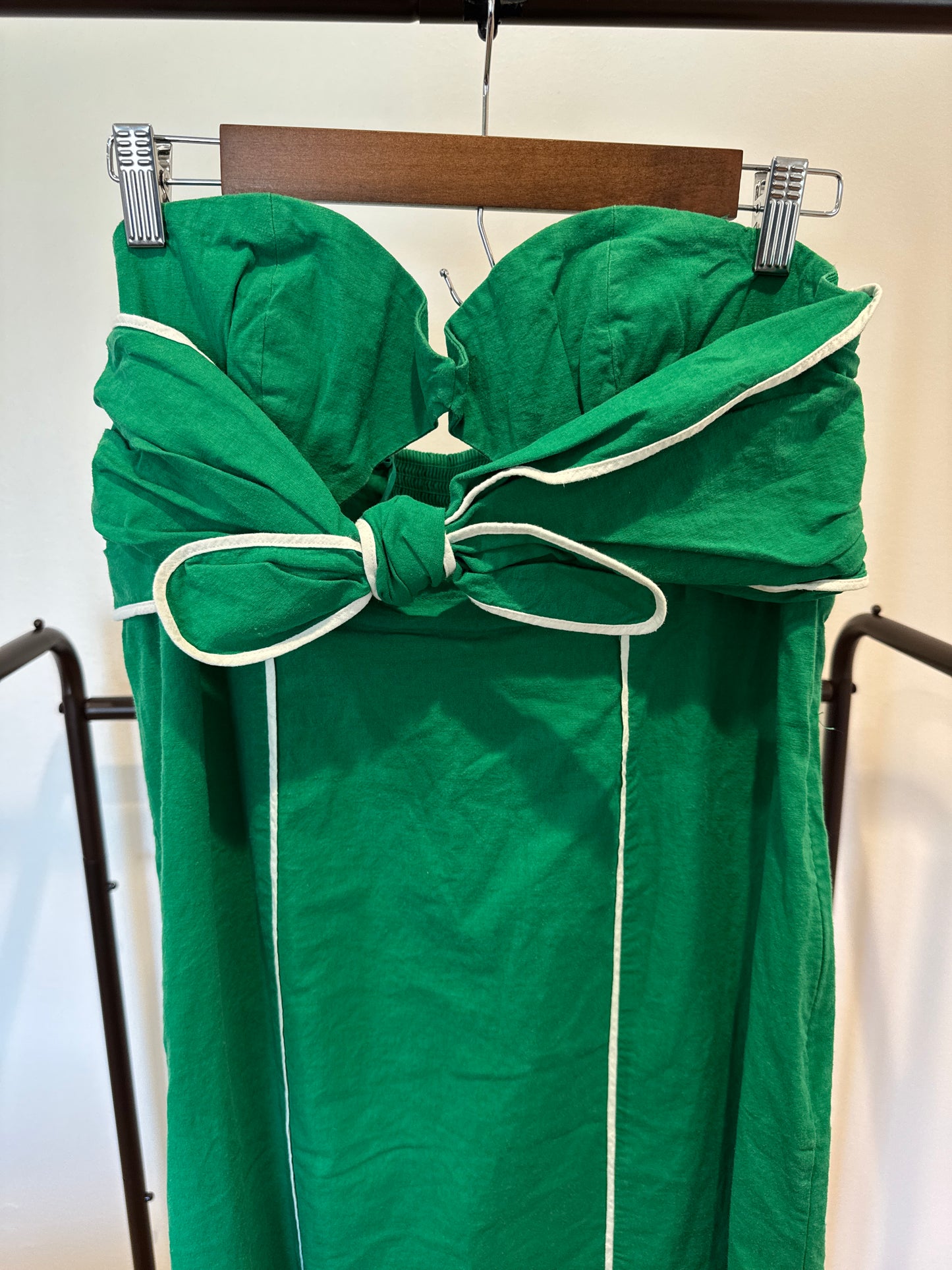 Maeve Strapless Twist Front Linen Blend Midi Dress size XL