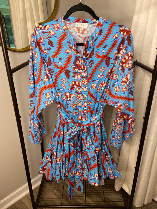 Rhode Emma Dress in Plumeria Sky size S