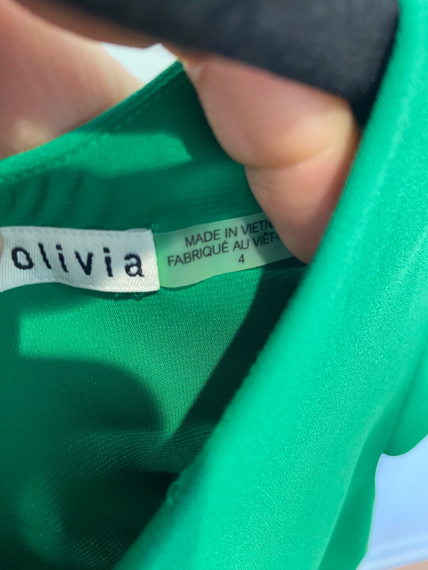 Alice + Olivia Maya Kelly Green Mini Dress with Zipper size 4
