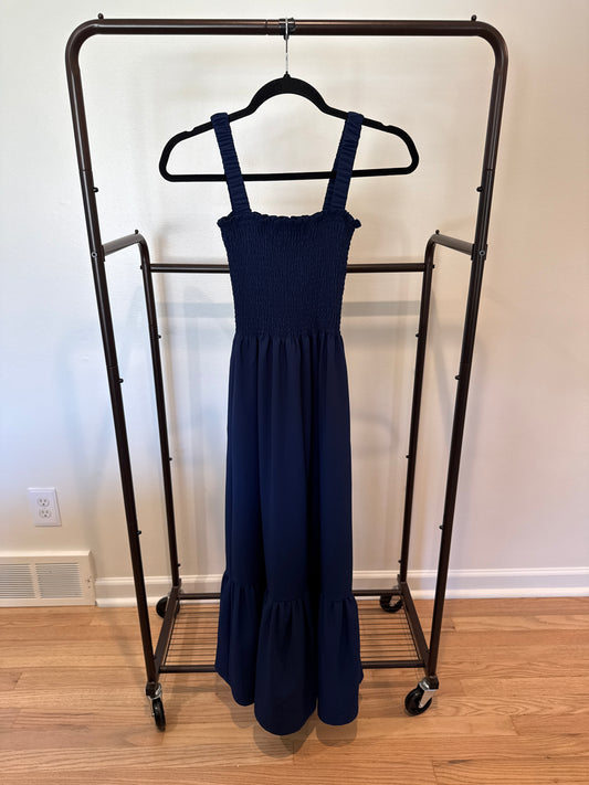 Hill House Anjuli Dress in Navy Crepe XXS