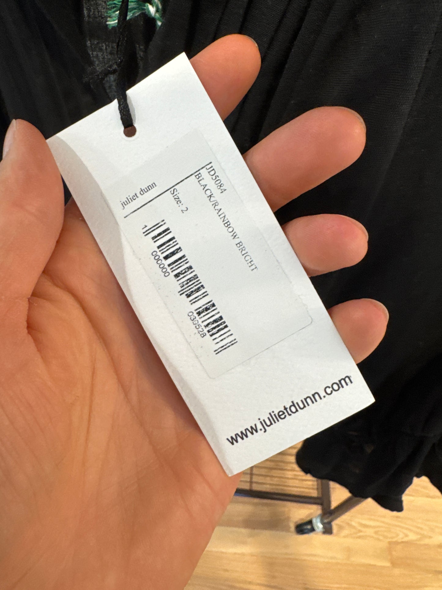 Juliet Dunn Blouson Black Rainbow Mini Dress size 2