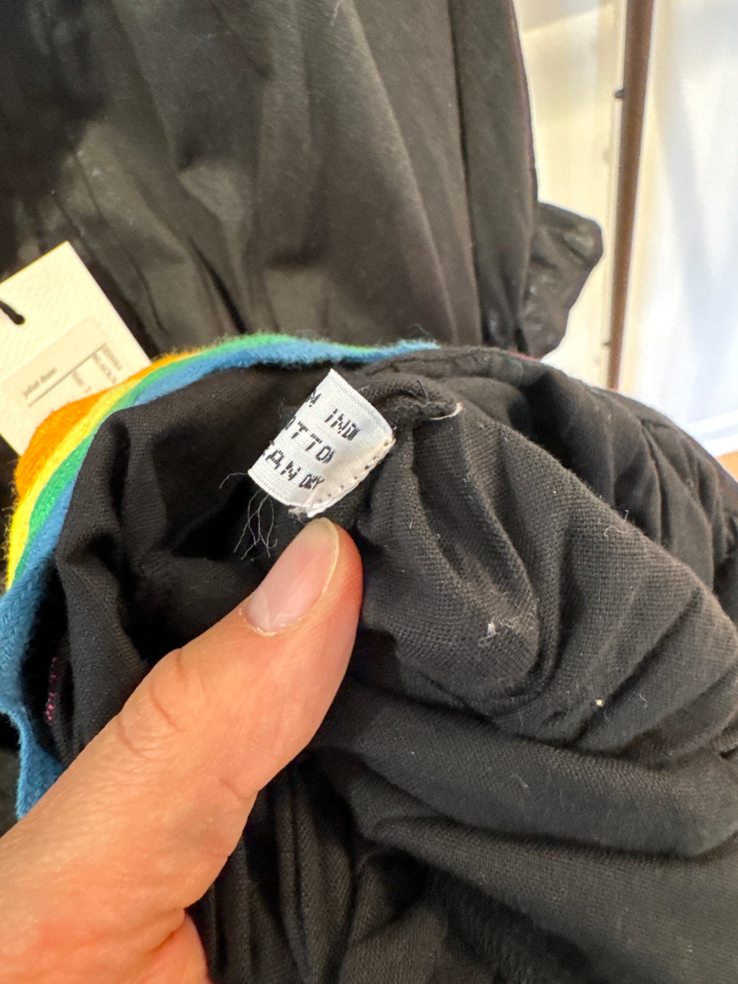 Juliet Dunn Blouson Black Rainbow Mini Dress size 2