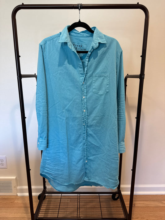 Frank and Eileen Mary Shirt Dress in Ocean Blue Wash size L