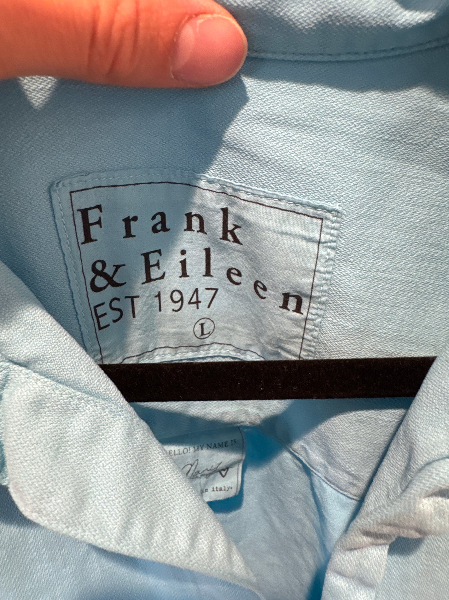 Frank and Eileen Mary Shirt Dress in Ocean Blue Wash size L