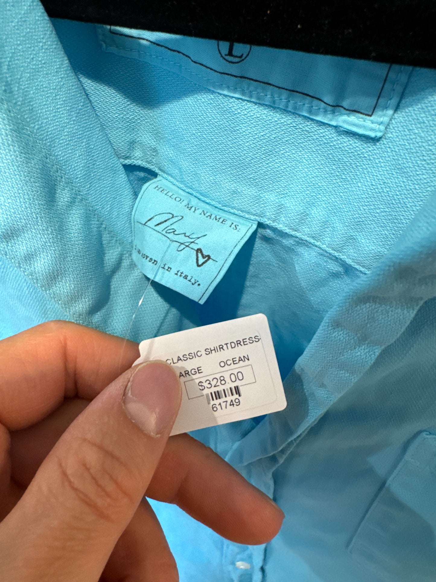 Frank and Eileen Mary Shirt Dress in Ocean Blue Wash size L
