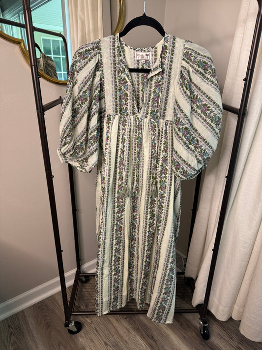MILLE Saffron Midi Dress in Goa Stripe size XS