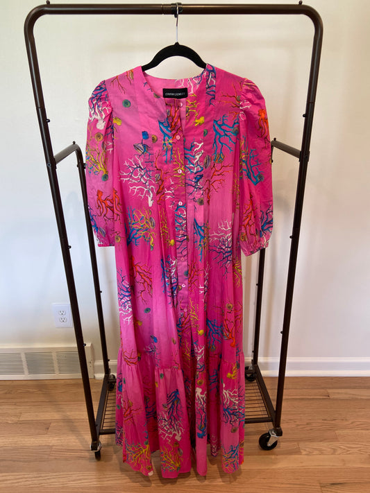Cynthia Rowley Voile Dress Pink Midi Dress size XS