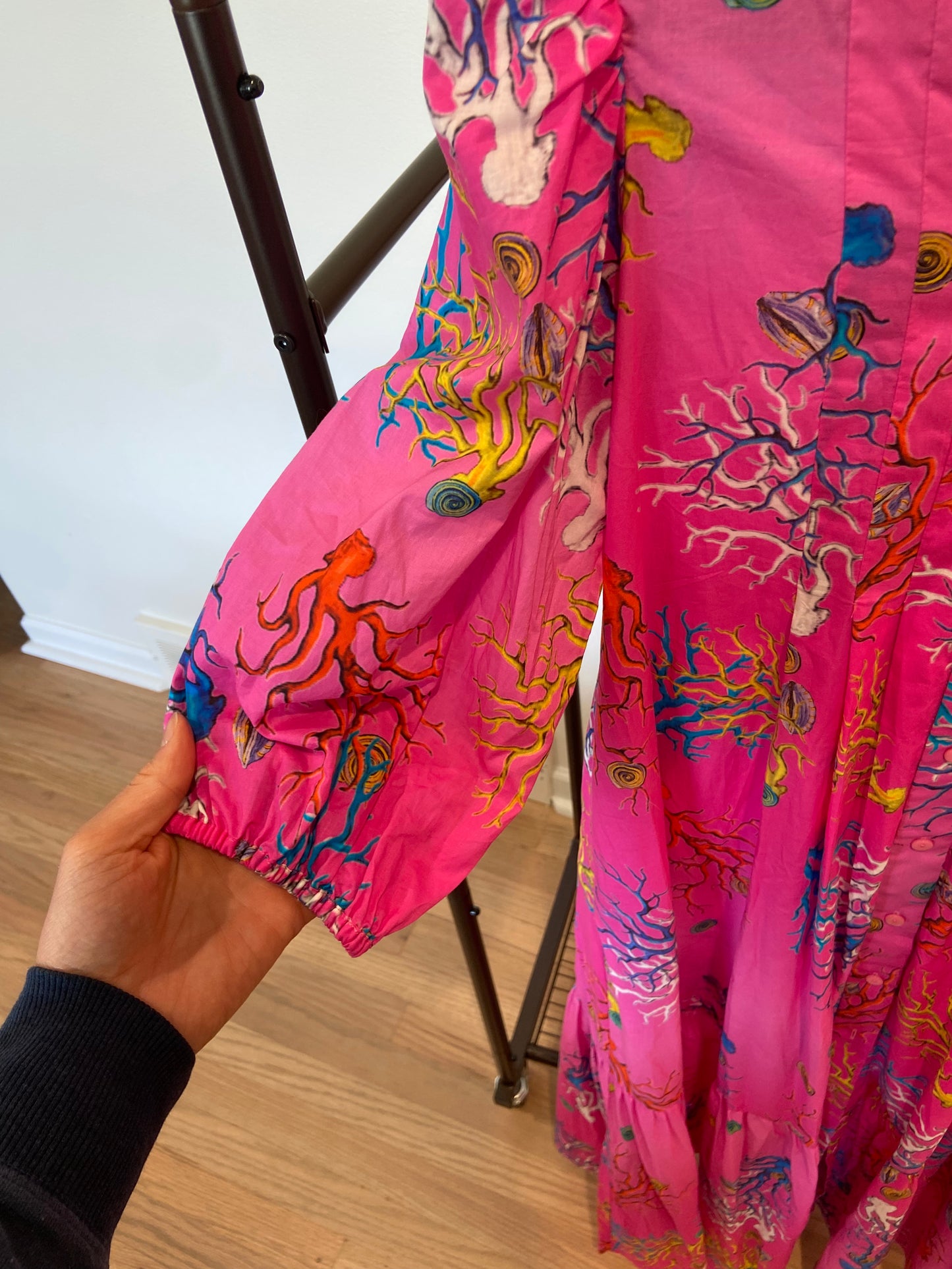 Cynthia Rowley Voile Dress Pink Midi Dress size XS