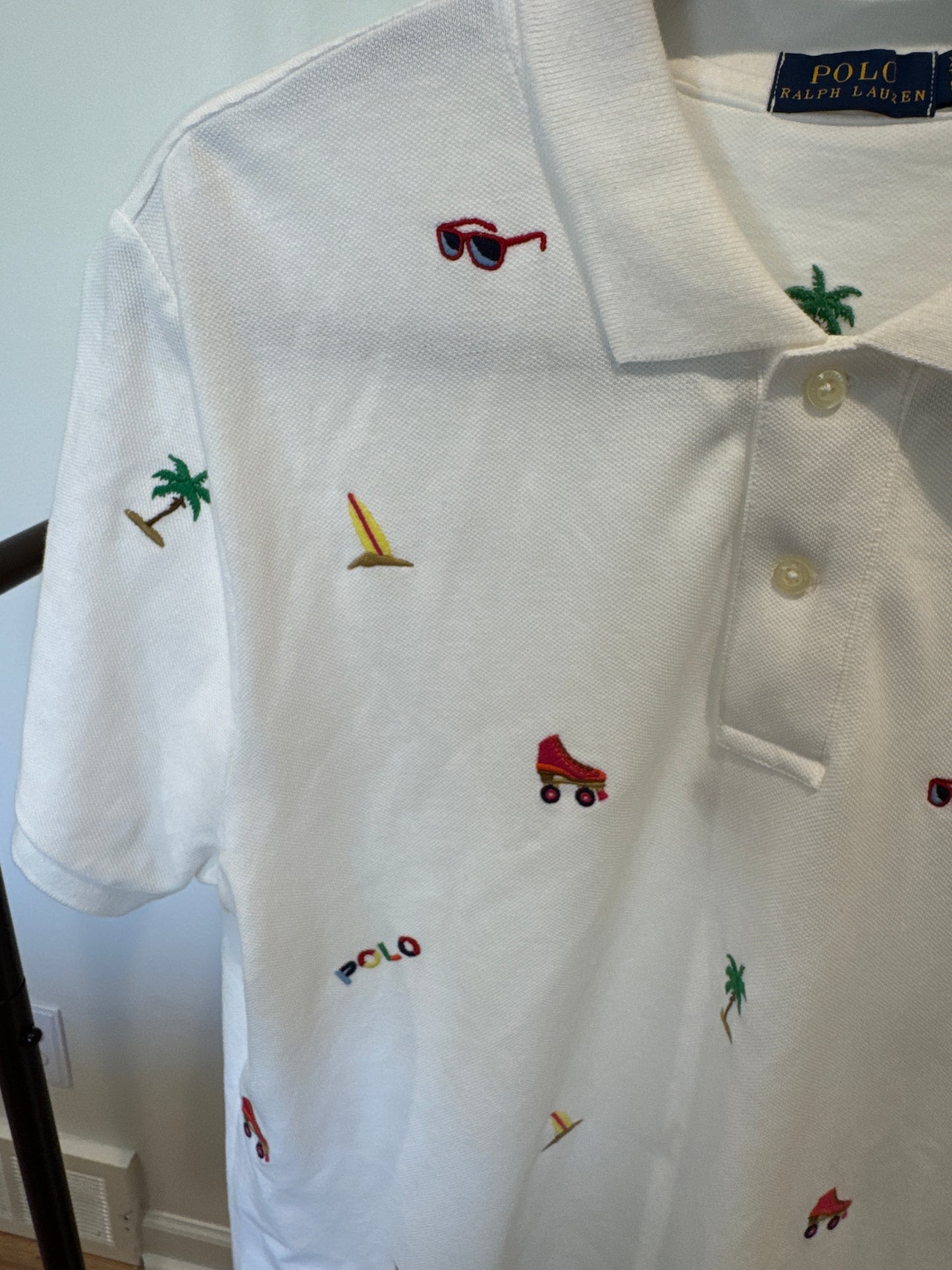 Polo Ralph Lauren White Allover Embroidered Pony Dress size XL