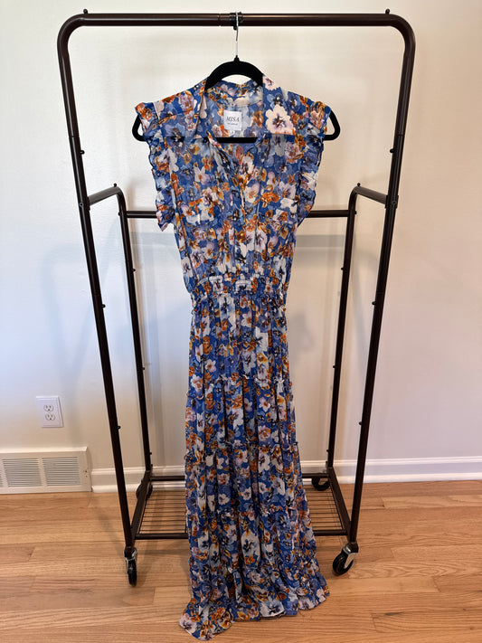 Misa Trina Dress Blue Pansy size S