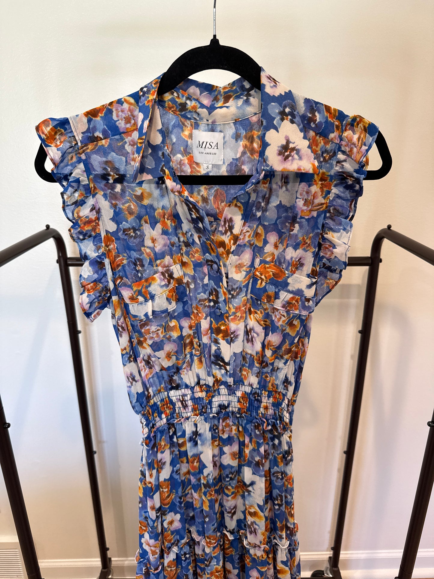Misa Trina Dress Blue Pansy size S