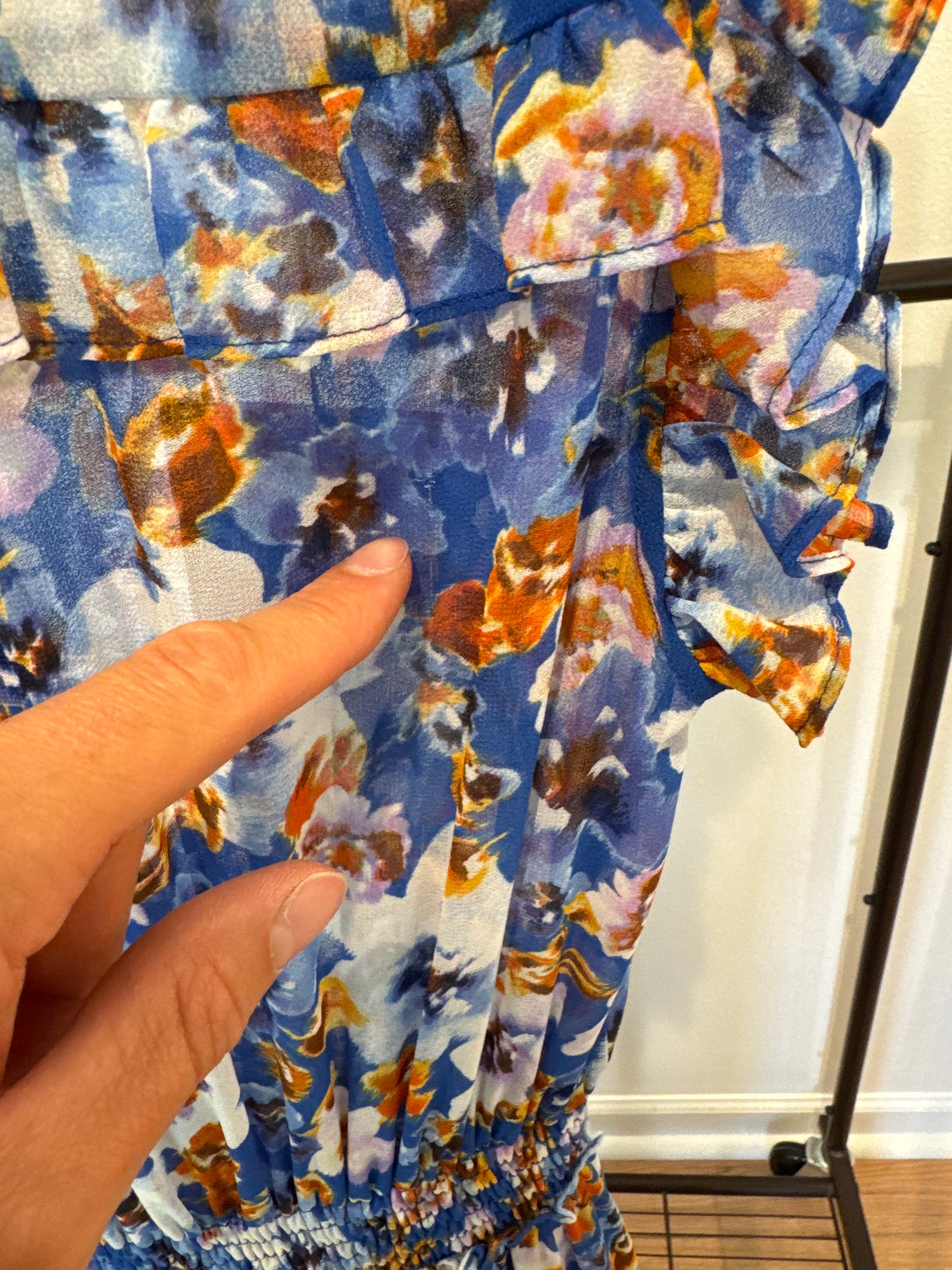 Misa Trina Dress Blue Pansy size S