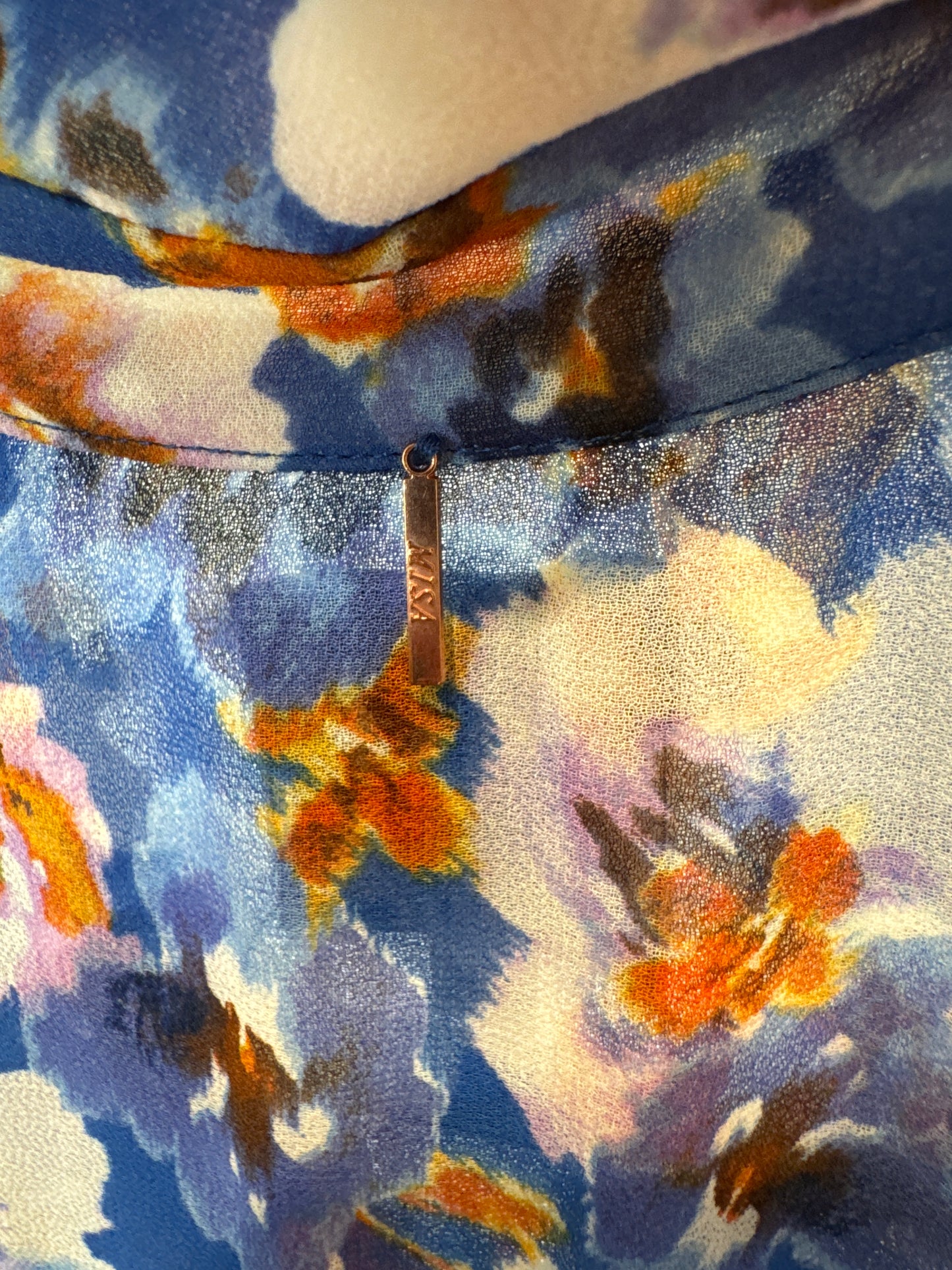 Misa Trina Dress Blue Pansy size S