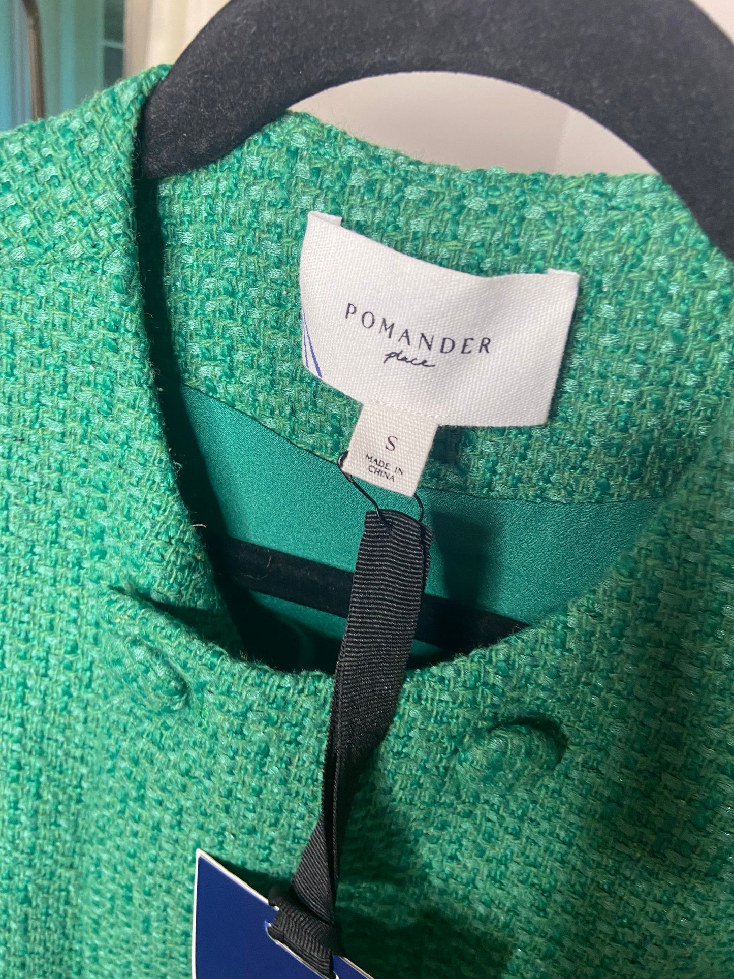 Pomander Place Emerald Green Tweed Bianca Dress size S