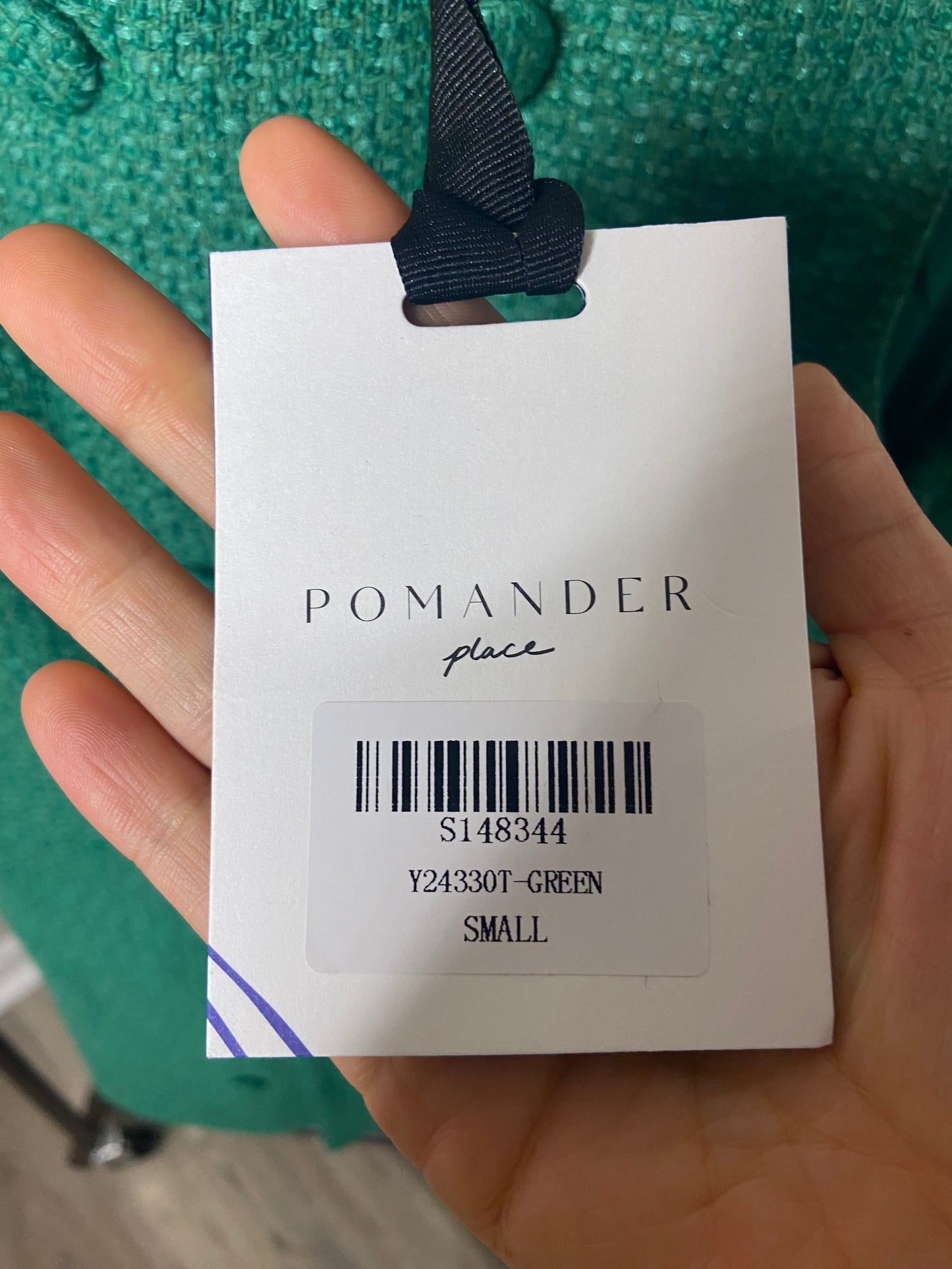 Pomander Place Emerald Green Tweed Bianca Dress size S