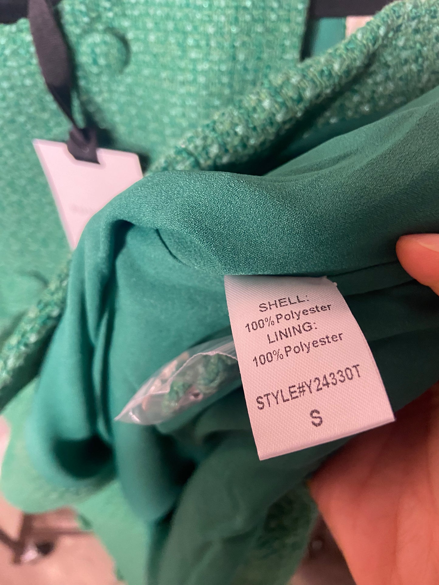 Pomander Place Emerald Green Tweed Bianca Dress size S