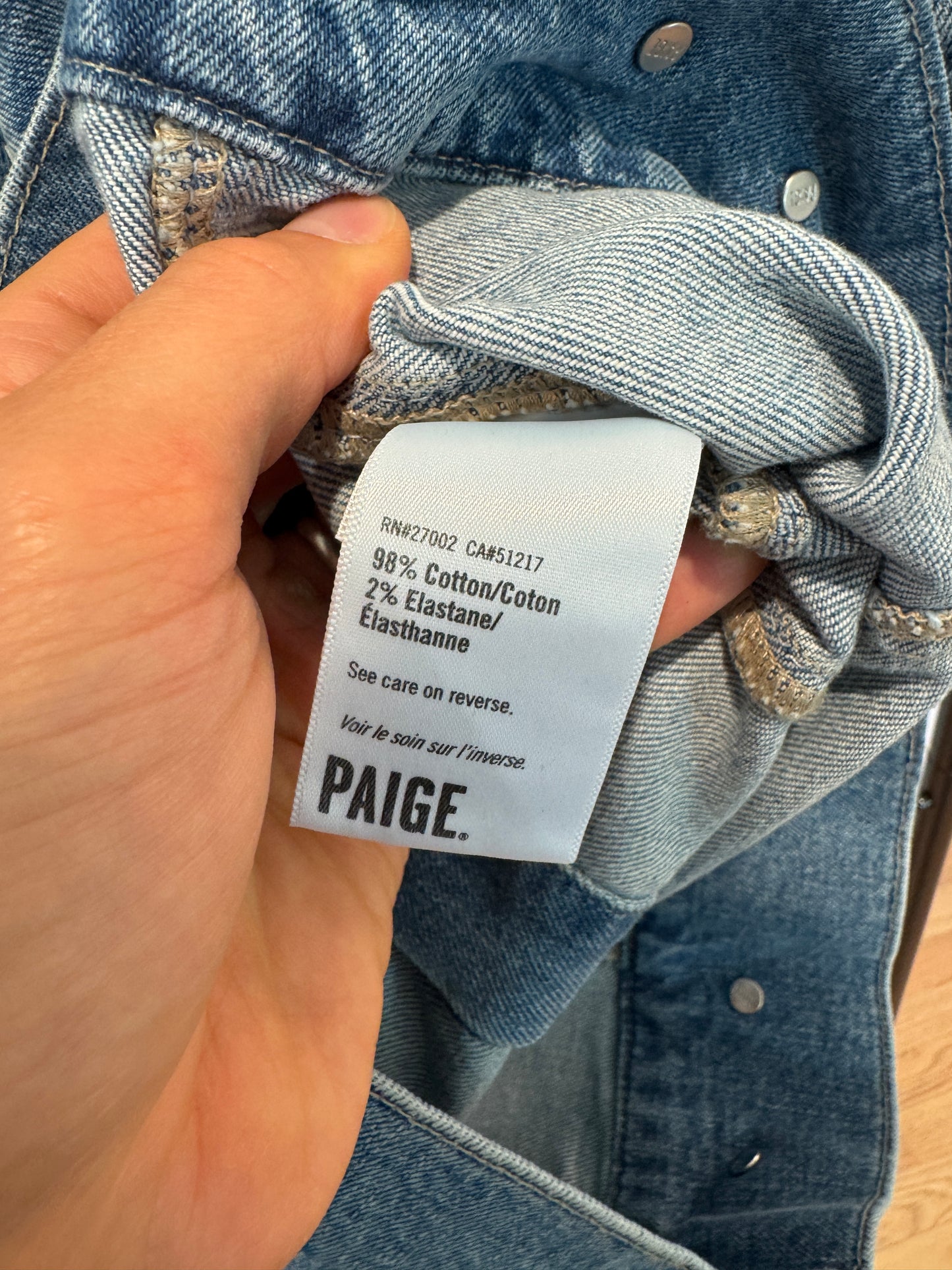 Paige Kendra Short-Sleeve Crop Denim Jacket size M