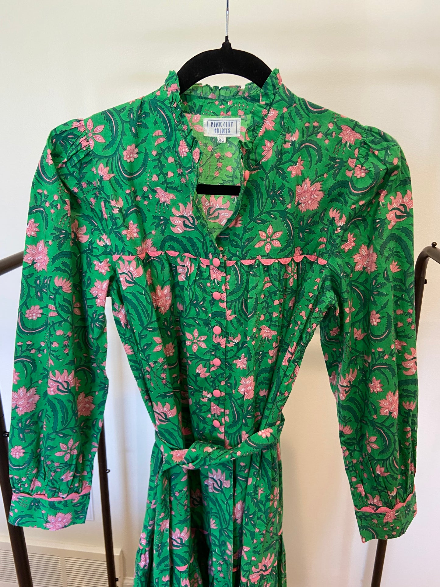 Pink City Prints Forest Rose Margot Dress size XS