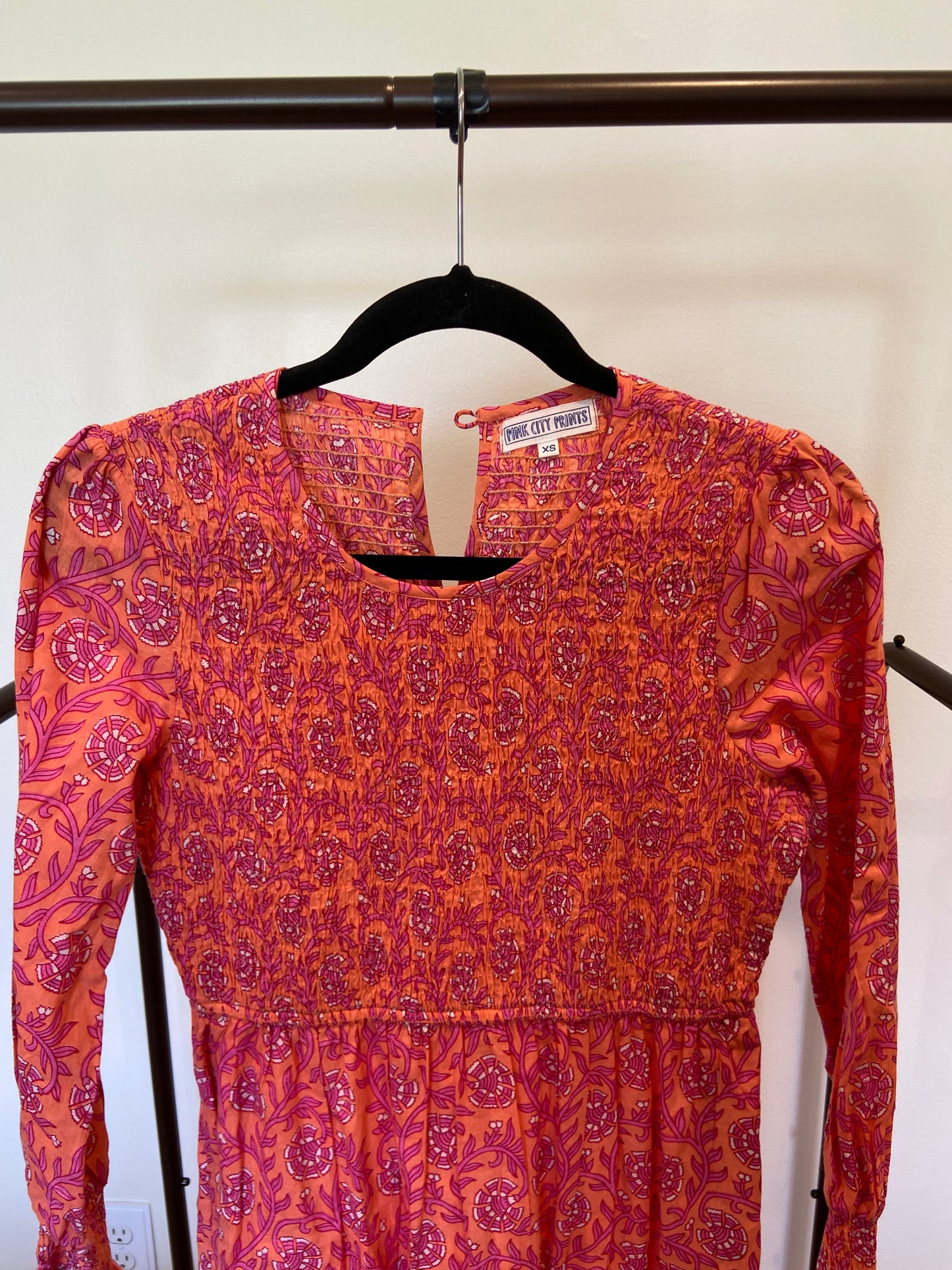 Pink City Prints Peach Carnation Isabel Dress size XS