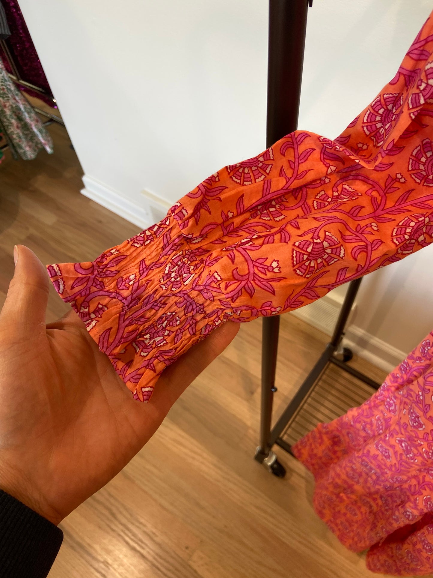 Pink City Prints Peach Carnation Isabel Dress size XS