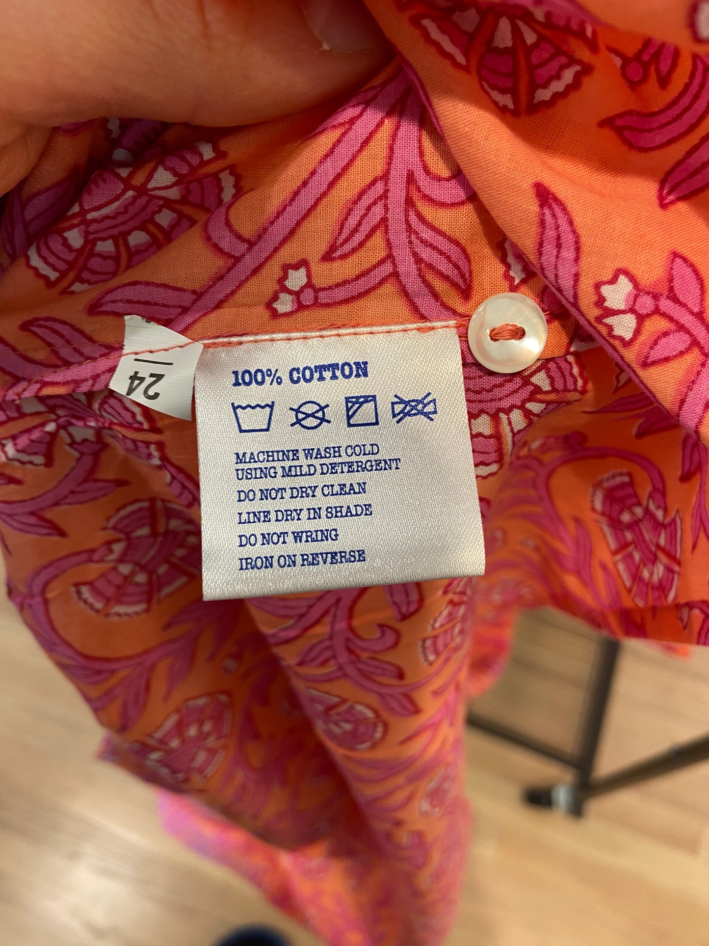 Pink City Prints Peach Carnation Isabel Dress size XS
