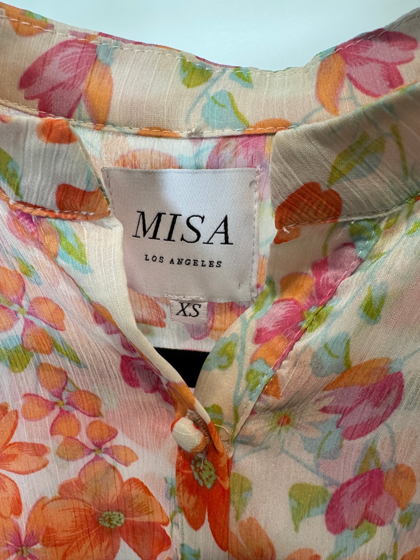 Misa Eloisa Tiered Floral-Print Chiffon Mini Dress size XS