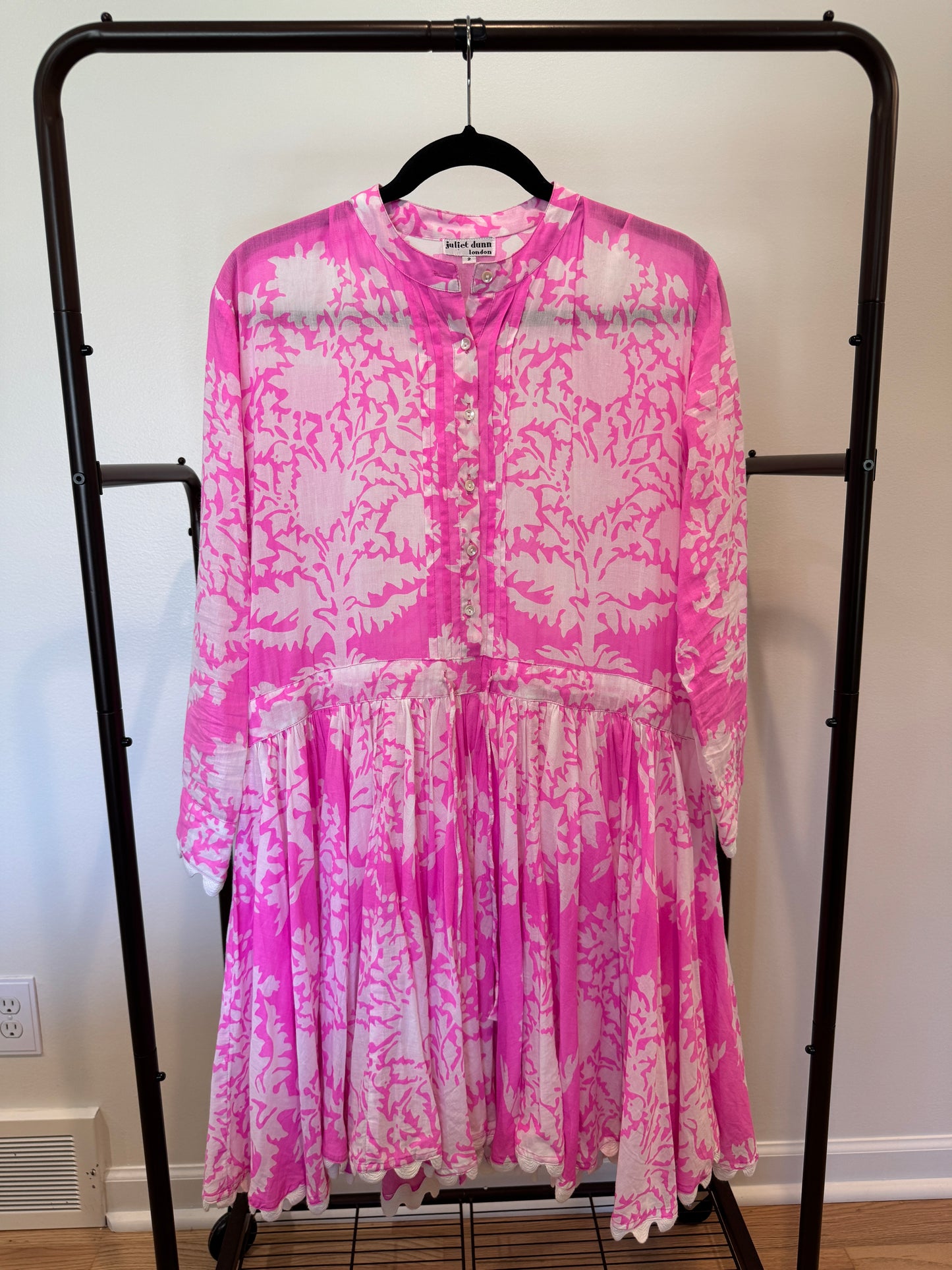 Juliet Dunn loral Cotton Mini Dress size 2