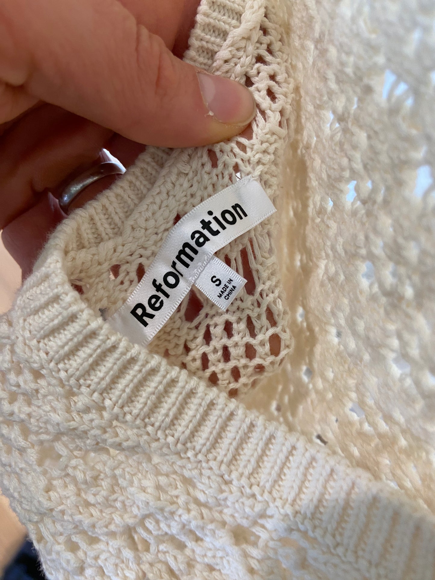 Reformation Castello Open Knit Dress size S
