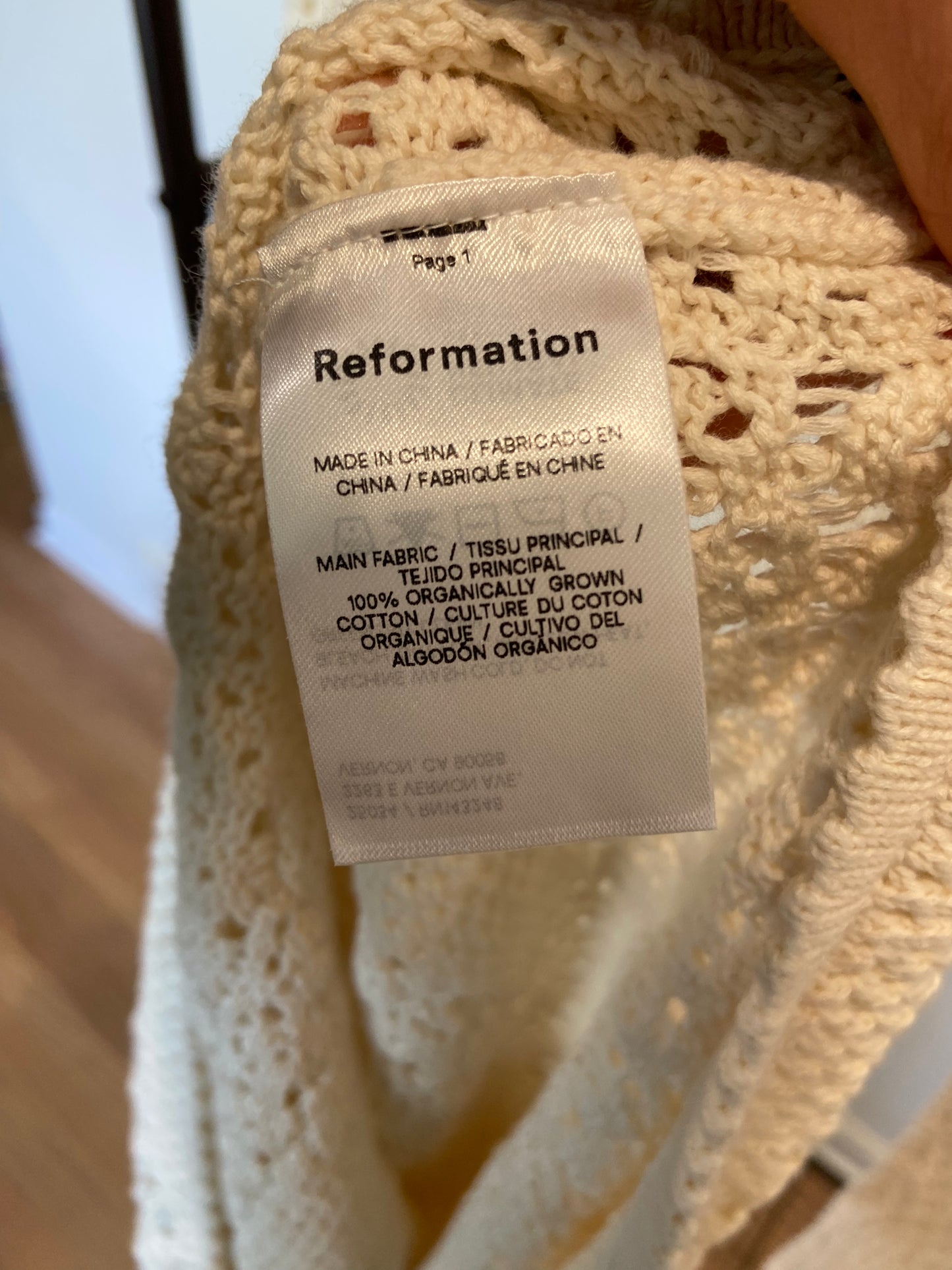 Reformation Castello Open Knit Dress size S